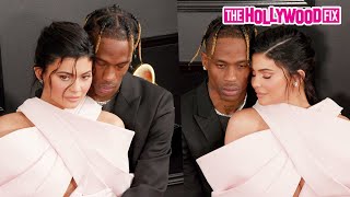 Kylie Jenner & Travis Scott Share A Kiss On The Red Carpet At The 61st Annual Gr