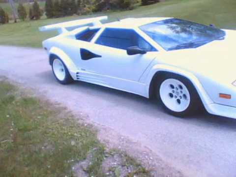 Lamborghini Countach Replica Kit Car close up drive by and Exhaust sound
