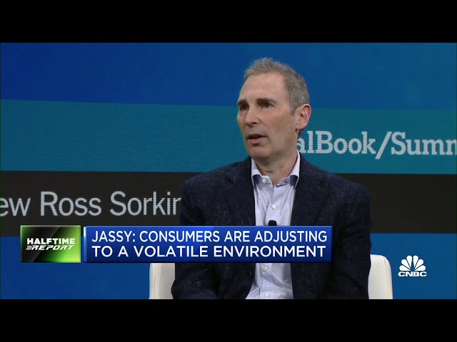 Play this video Amazon CEO Andy Jassy on shifting consumer spending habits
