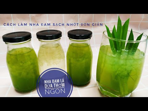 BMB 21 🌵 Nước nha đam lá dứa, cách cắt nha đam siêu nhanh | How to make pandan aloe vera juice
