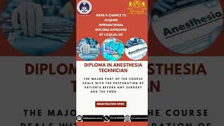 Diploma In Anesthesia Technician Anesthesia Technician