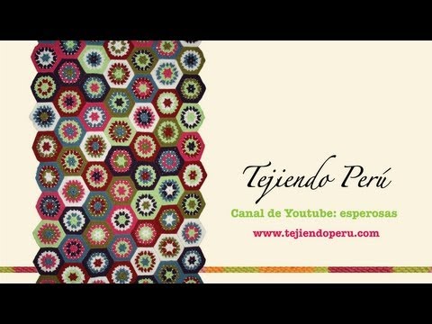 Watch Manta con pastillas hexagonales tejidas a crochet (granny hexagon)
