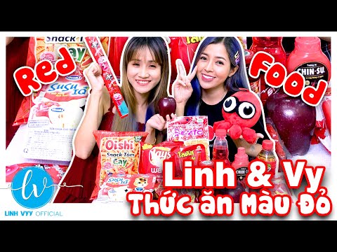 Thử Thách Ăn Đồ Ăn Màu Đỏ (The challenge of eating red food) I Linh Vyy Official