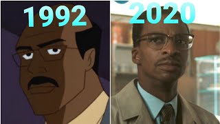 Lucius Fox. Evolution In Movies, Cartoons, And Shows. 1992-2020 Dc Comics The Dark Knight