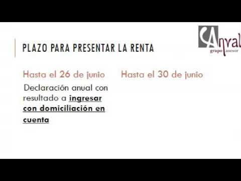 Presentación recordando plazo declaración de la Renta