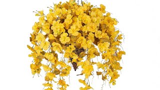 Hyeflora Artificial Fake Fall Hanging Flowers Plants Baskets For Outdoor Decoration