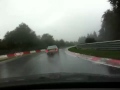 SAAB 9-5 Estate chasing BMW E36 328i on a very wet Nürburgr