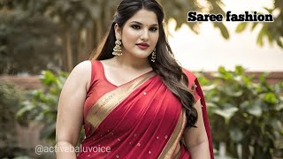 Plus Size Indian Woman Saree Fashion Curvy Indian Lookbook Model Part - 49