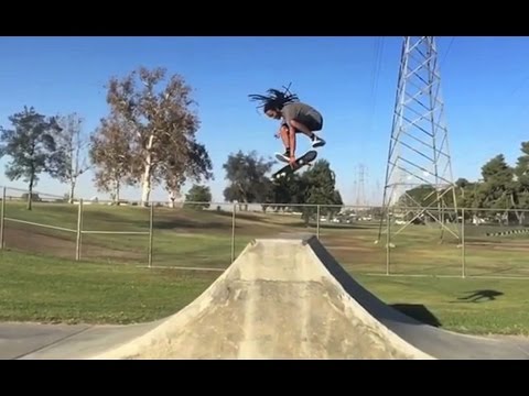 Fakie Big HeelFlip Indy Over GNARLY Spine  - WTF! - Demetrius Hanks