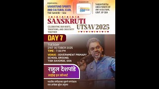 Live Rahul Deshpande Concert Sanskruti Utsav 2025 Org By. Vakratund Sports Club Tisk Sanvordem