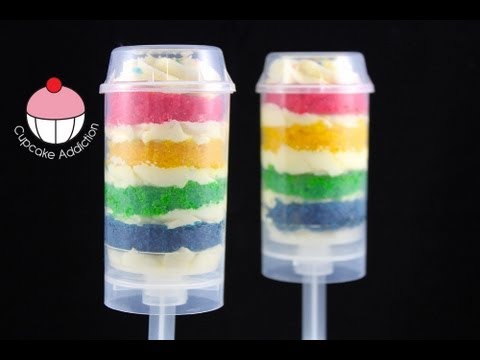 Rainbow Cake Push Pops! How To Make a Rainbow Cake Shooter - A Cupcake Addiction Decorating Tutorial Rainbow Cake Push Pops! How To Make a Rainbow Cake Shooter - A Cupcake Addiction Decorating Tutorial