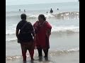 Indian Deshi Fatty aunty enjoying bath digha sea