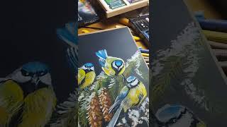 Процесс ❤️ #Shortvideo #Art #Artist #Painting #Oilpastel #Arts #Malevich #Pastel  #Птицы #Shorts