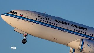 Superb Takeoff Kuwait Airways Airbus A330-243 9K-Apb Ku114 Manchester Man To Kuwait City Kwi 19123