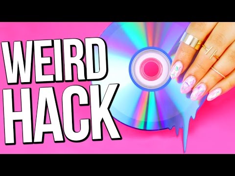 WEIRD Nail Art HACK Using CDs! - YouTube
