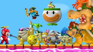 New Super Mario Bros. Wii - All Boss Fights (All Tower, Castle & Airship Bosses) + Final Boss/Ending