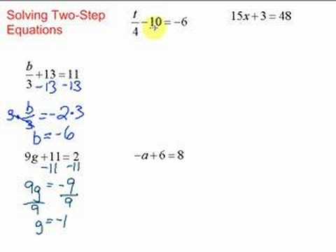 Lesson 7-1: Solving Two-Step Equations - YouTube