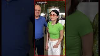 Radhika Madan Poses With Her Parents At Airport