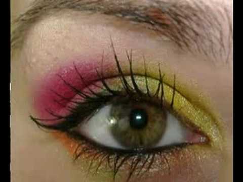 Barry m NEON scene retro glam make up tutorial look