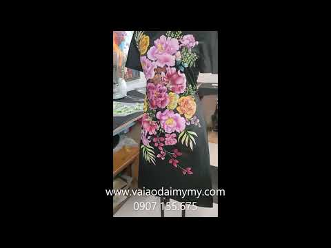 Vẽ Áo Dài Hoa Cẩm Chướng Đẹp Shop Vải Áo Dài My My