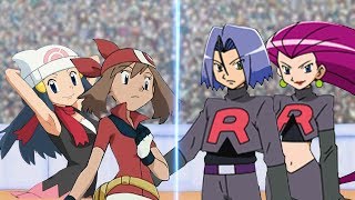 Pokémon Battle Usum Dawn And May Vs Jessie And James Vs Team Rocket