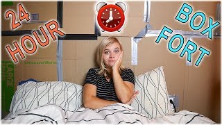 24 HOURS IN A HUGE BOX FORT! // SoCassie 24 HOURS IN A HUGE BOX FORT! // SoCassie