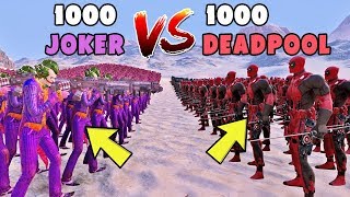 1000 Joker Vs 1000 Deadpool - Ultimate Epic Battle Simulator