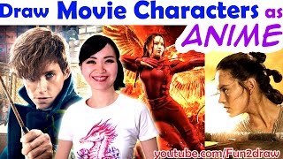 Draw Movie Characters in Famous Anime Styles | ART CHALLENGE! | Mei Yu