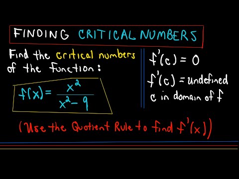 Finding Critical Numbers - Example 1