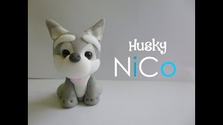 Perro Siberiano De Cerámica Fría - Husky Dog Of Polymer Clay Fácil