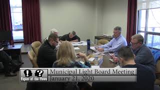 Topics of the Town News: Municipal Light Board Meeting - 1/21/20