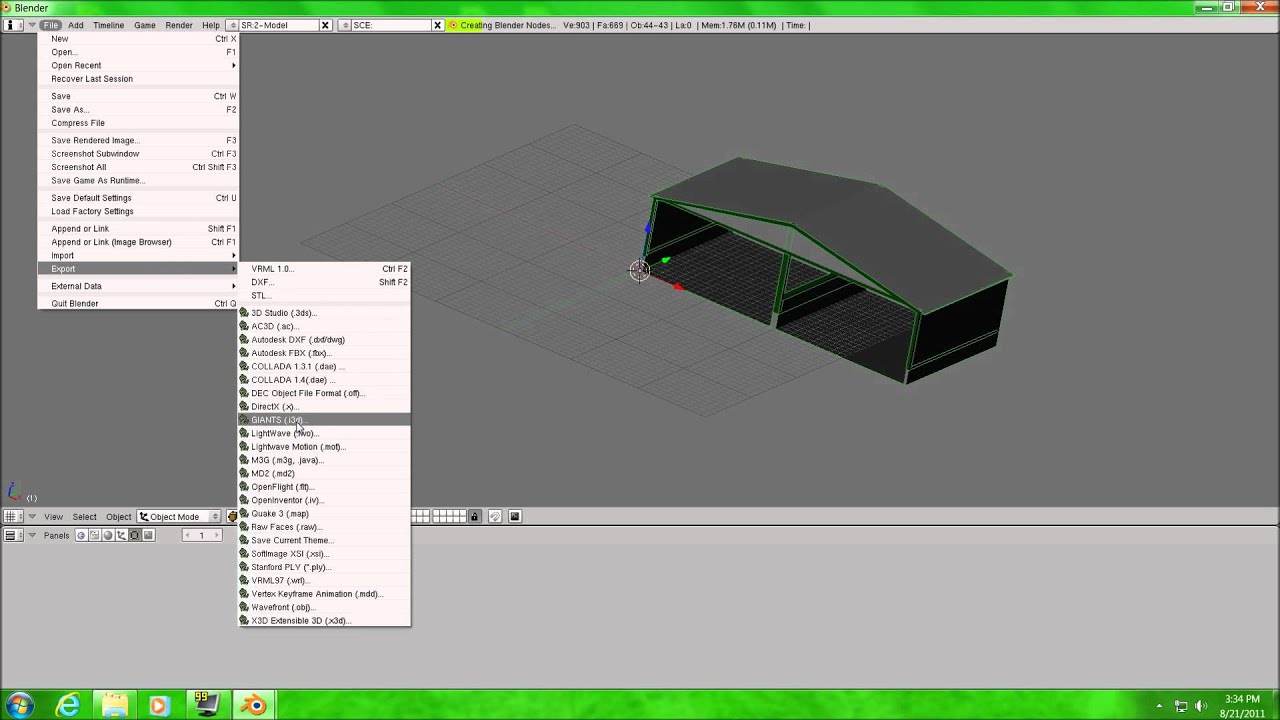 export blender files to sketchup