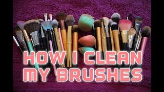 How I clean my brushes/sponges ** B Beautiful by Binita **