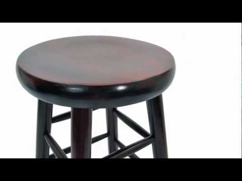 Round Wooden Bar Stool