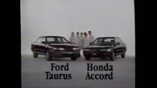 1992 Ford Taurus Vs Honda Accord Commercial