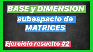 BASE de un subespacio de MATRIZ simétrica con traza nula (41/113) | SUBESPACIOS VECTORIALES