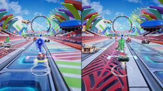 Sonic Racing Crossworlds 2-Player Split Screen Local Co-Op Ps5 Gameplay Sonic Riders Extreme Gear