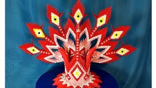 Павлин из треугольных модулей схема фото 415