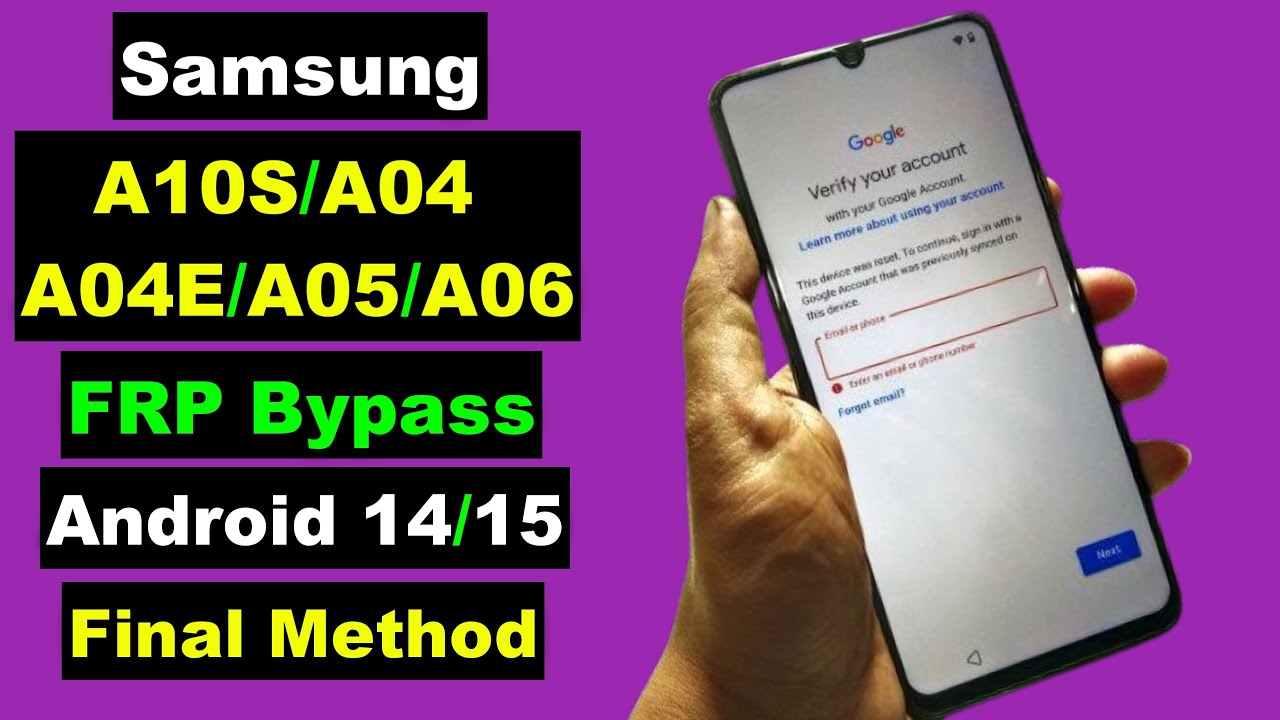 Samsung A10S/A04/A04E/A05/A06 FRP Bypass 2025 Android Samsung A10S/A04/A04E/A05/A06 FRP Bypass 2025 Android