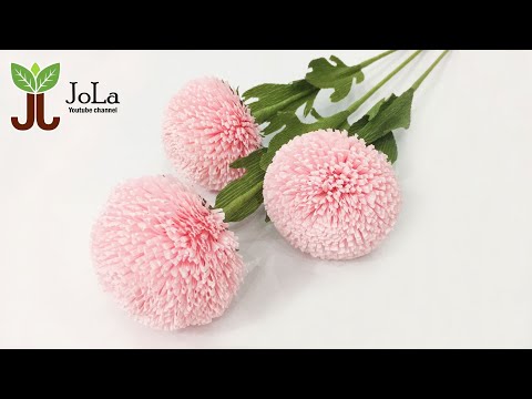 Cách làm Cúc Ping pong rất dễ thương và dễ làm/ How to make paper Ping Pong flowers/ JoLa handmade