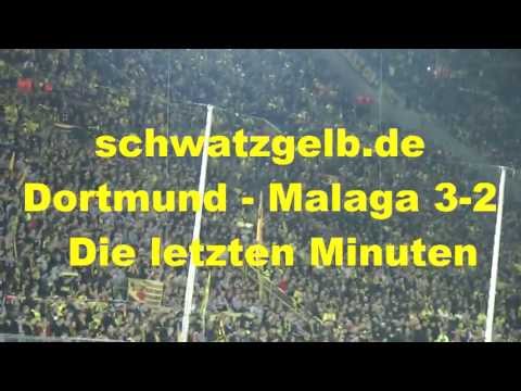 Borussia Dortmund - Málaga C.F. - 3-2 Unvergessliche Schlussminuten BVB Fans Südtribüne Atmosphere Borussia Dortmund - Málaga C.F. - 3-2 Unvergessliche Schlussminuten BVB Fans Südtribüne Atmosphere
