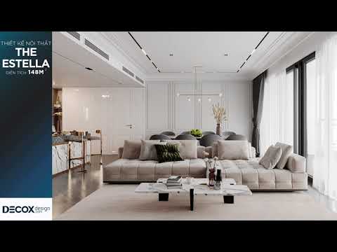 Mẫu thiết kế căn hộ The Estella 148m2 phong cách Bán cổ điển