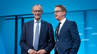 Cdu-Präsidiumsklausur Bundeskanzler Merz & Generalsekretär Linnemann U.a. Zur Umgang Mit Der Afd