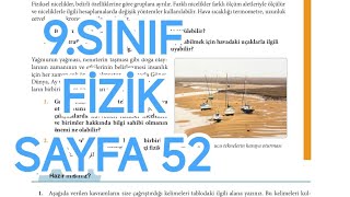 9.Sinif Fi̇zi̇k Ders Ki̇tabi Sayfa 52 Cevaplari