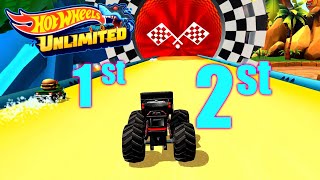 Hot Wheels Unlimited Bone Shaker & Dawgzilla In World Tracks