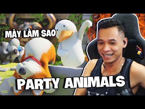 (Party Animals) Cười bể bụng khi chơi thú đấm nhau siêu đáng yêu cùng anh em Refund.