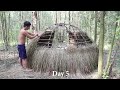 20 Days Survival And Build In The Rain Forest - Full Video