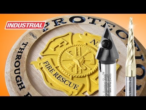 Whiskey Lid CNC Project Using Insert V-Groove and 3D Carving ZrN Coated Amana Tool Router Bits