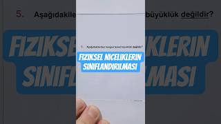 Fiziksel Niceliklerin Sınıflandırılması