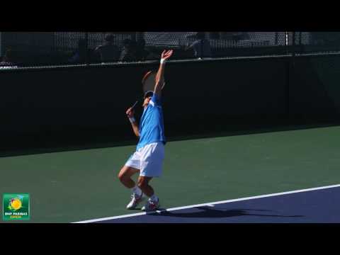 Nikolay ダビデンコ playing practice points in slow motion HD -- Indian Wells Pt． 36